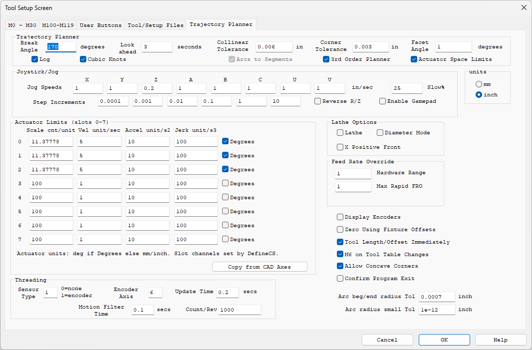 3rd Order Planner with Actuator Space Limits