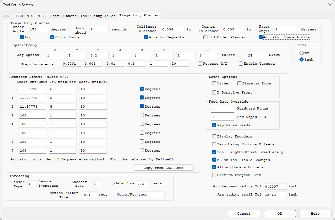 Standard Planner with Actuator Space Limits
